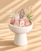 Blush Stone — Rose Quartz & Smoky Quartz Crystal Garden