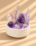 Lavender Hearth — Amethyst & Clear Quartz Crystal Garden