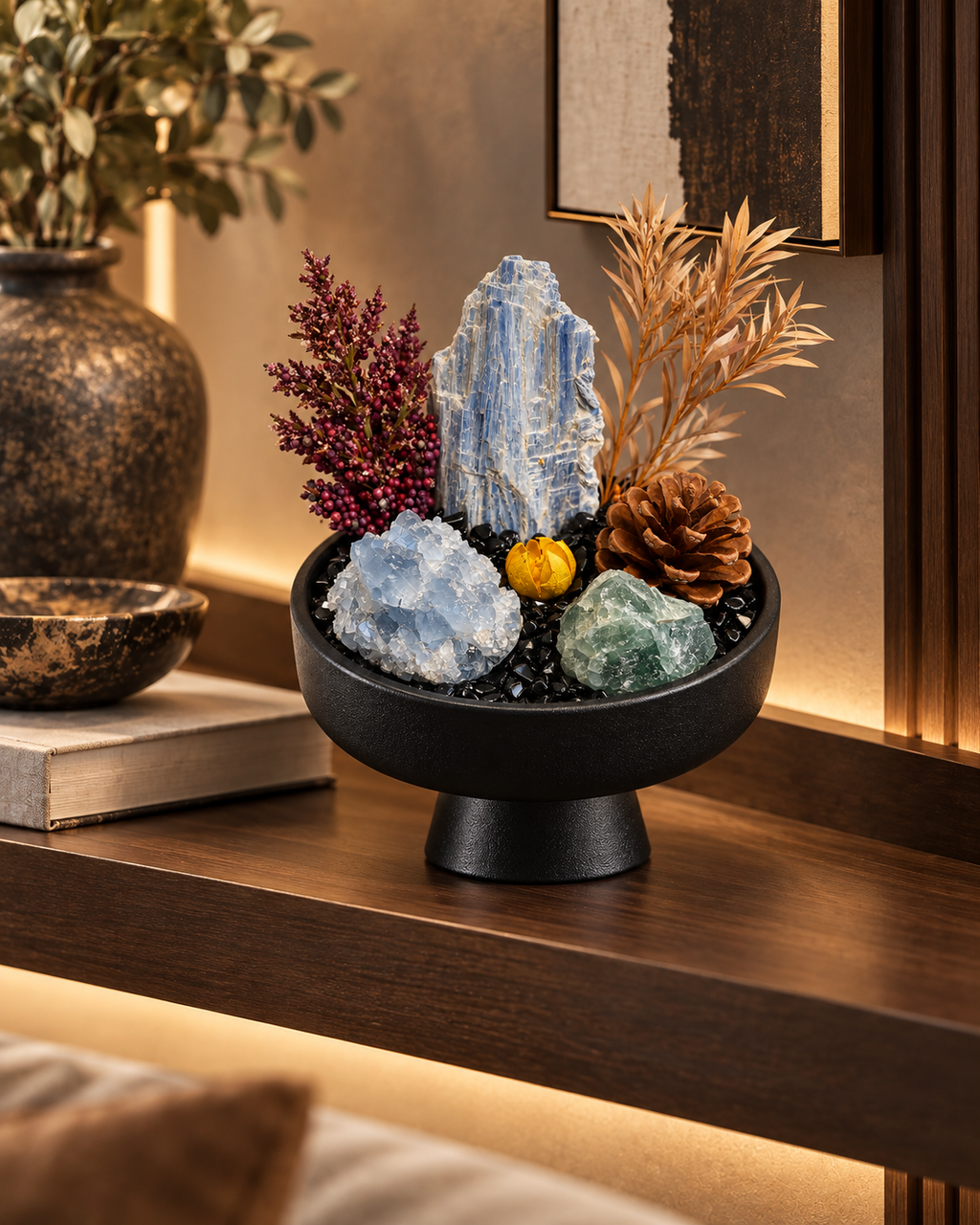 Blue Solstice — Kyanite & Celestite Crystal Garden