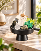 Verdant Axis — Clear Quartz & Black Tourmaline Crystal Garden