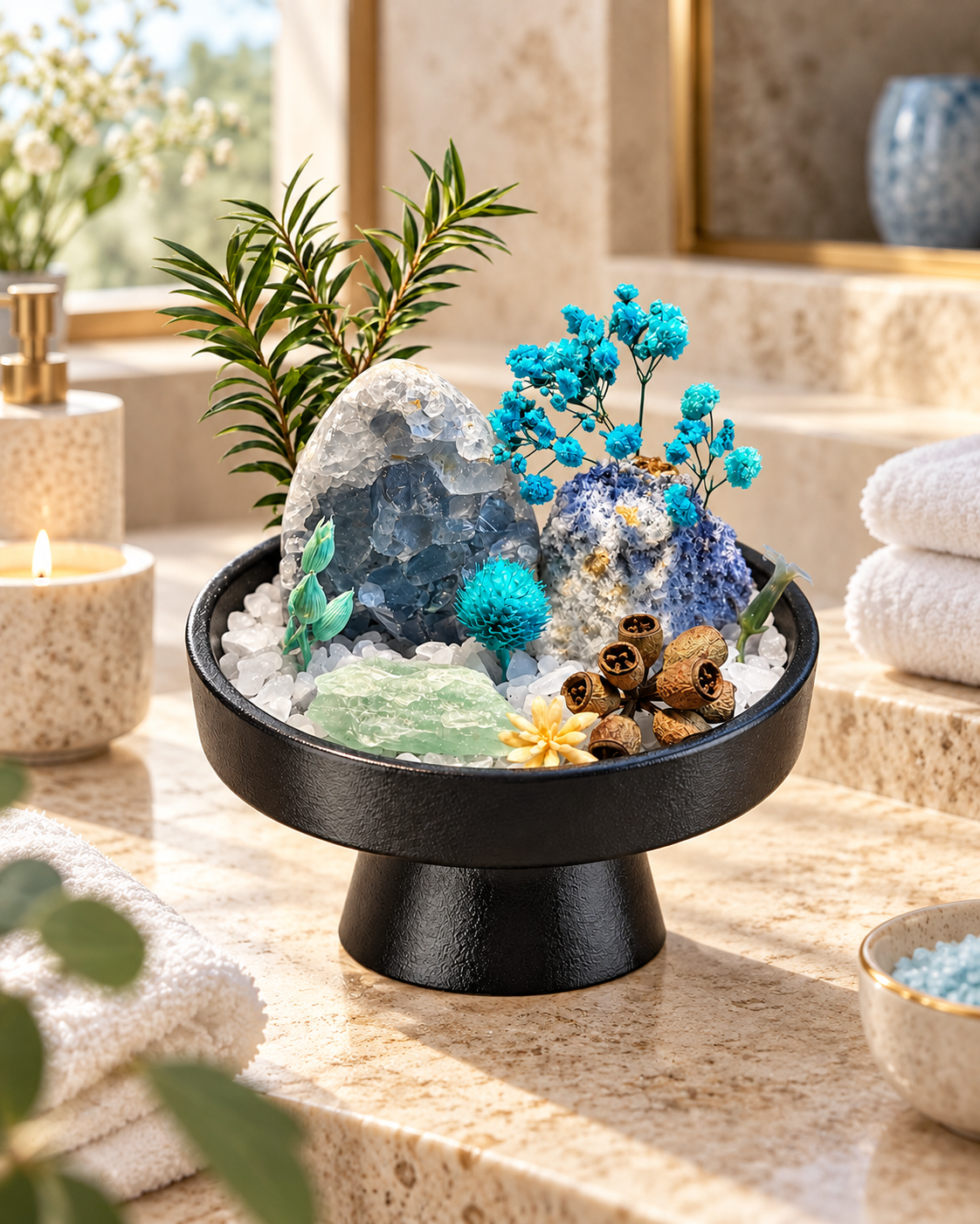 Blue Haven — Fluorite & Quartz Crystal Garden