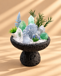 Verdant Glacier — Green Fluorite & Clear Quartz Crystal Garden