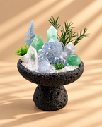 Verdant Glacier — Green Fluorite & Clear Quartz Crystal Garden