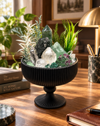 Evergreen Clarity — Green Fluorite & Clear Quartz Crystal Garden