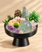 Verdant Orb — Clear Quartz & Amethyst Crystal Garden