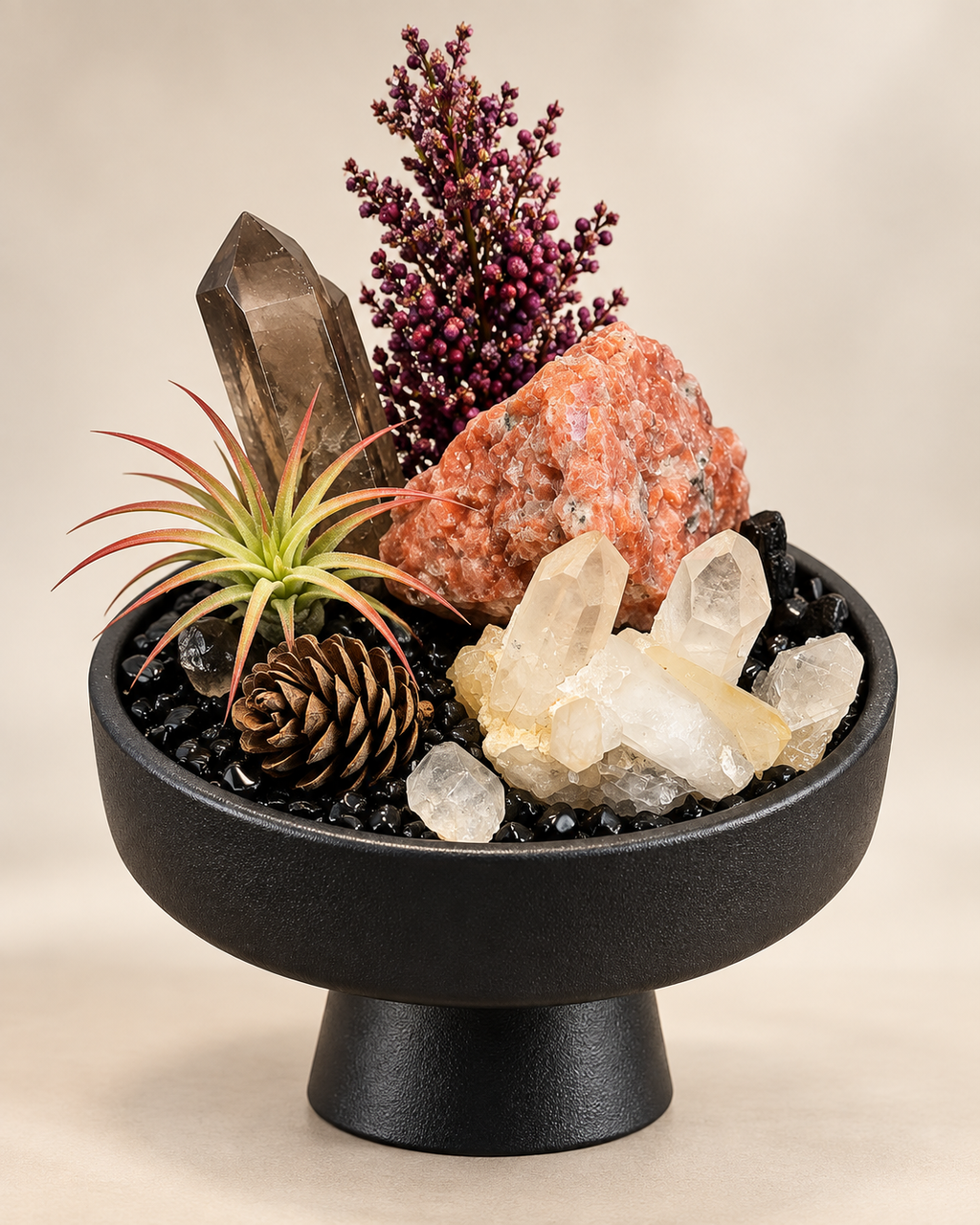 Warm Current — Smoky Quartz & Clear Quartz Crystal Garden