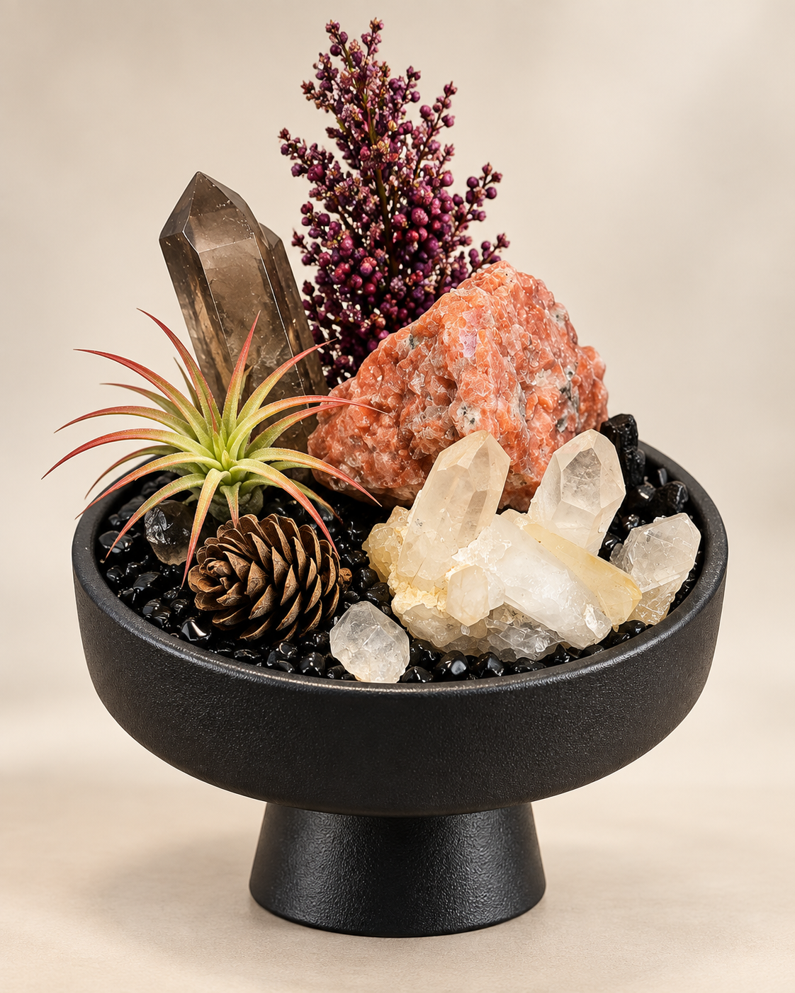 Warm Current — Smoky Quartz & Clear Quartz Crystal Garden