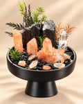 Peach Bastion — Black Tourmaline & Clear Quartz Crystal Garden