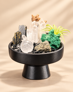 Verdant Axis — Clear Quartz & Black Tourmaline Crystal Garden
