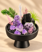 Violet Shelter — Amethyst & Black Tourmaline Crystal Garden
