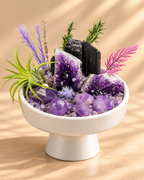 Violet Bastion — Black Tourmaline & Amethyst Crystal Garden