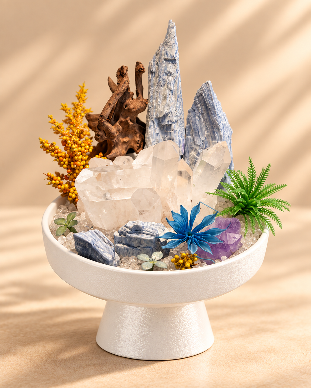 Glacier Ascent — Blue Kyanite & Clear Quartz Crystal Garden