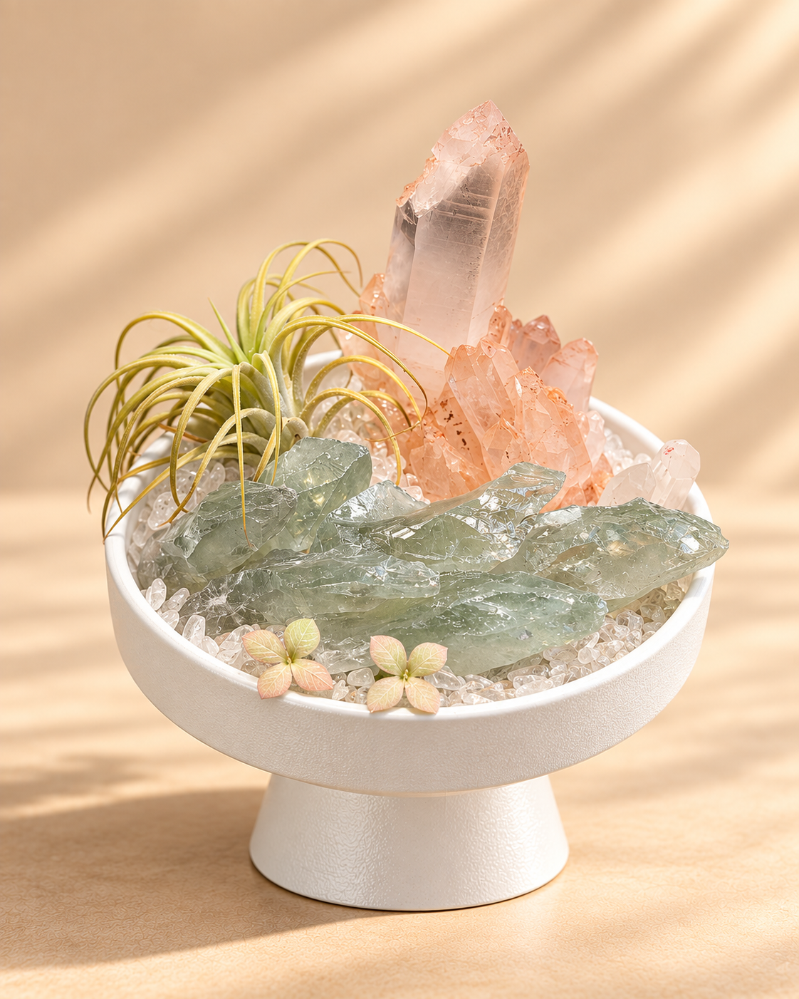 Sage Refraction — Clear Quartz Crystal Garden