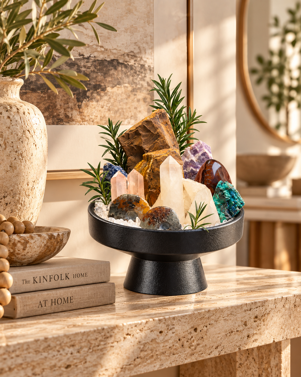 Ancient Meridian — Clear Quartz & Ammonite Fossil Crystal Garden