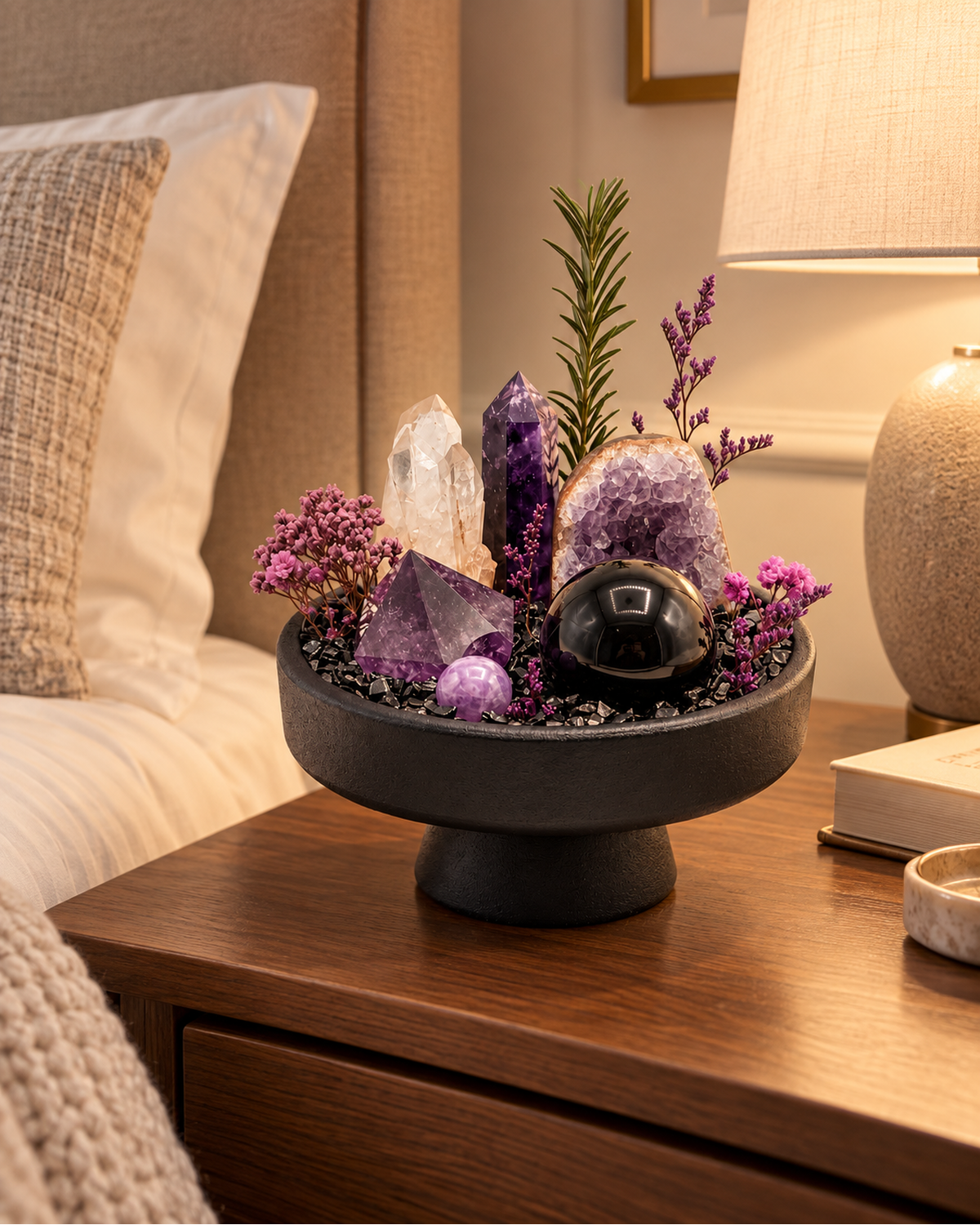 Violet Eclipse — Amethyst & Clear Quartz Crystal Garden lifestyle view 3