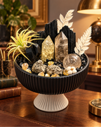 Gilded Stronghold — Black Tourmaline & Pyrite Crystal Garden lifestyle view 1