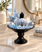 Midnight Frost — Celestite & Black Obsidian Crystal Garden