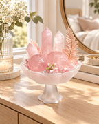 Rose Luminance — Rose Quartz & Clear Quartz Crystal Garden
