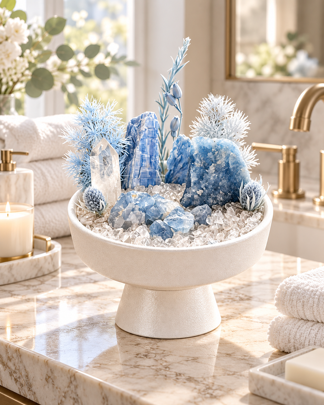 Glacier Garden — Blue Kyanite & Clear Quartz Crystal Garden
