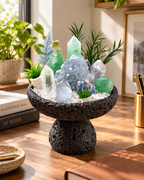Verdant Glacier — Green Fluorite & Clear Quartz Crystal Garden