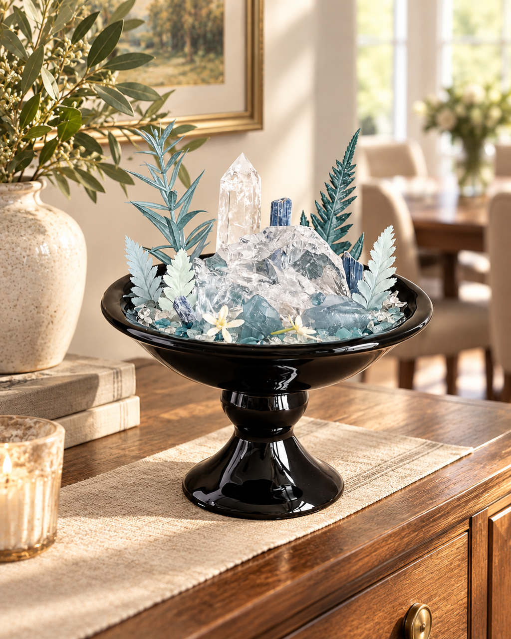 Glass Garden — Clear Quartz & Blue Kyanite Crystal Garden