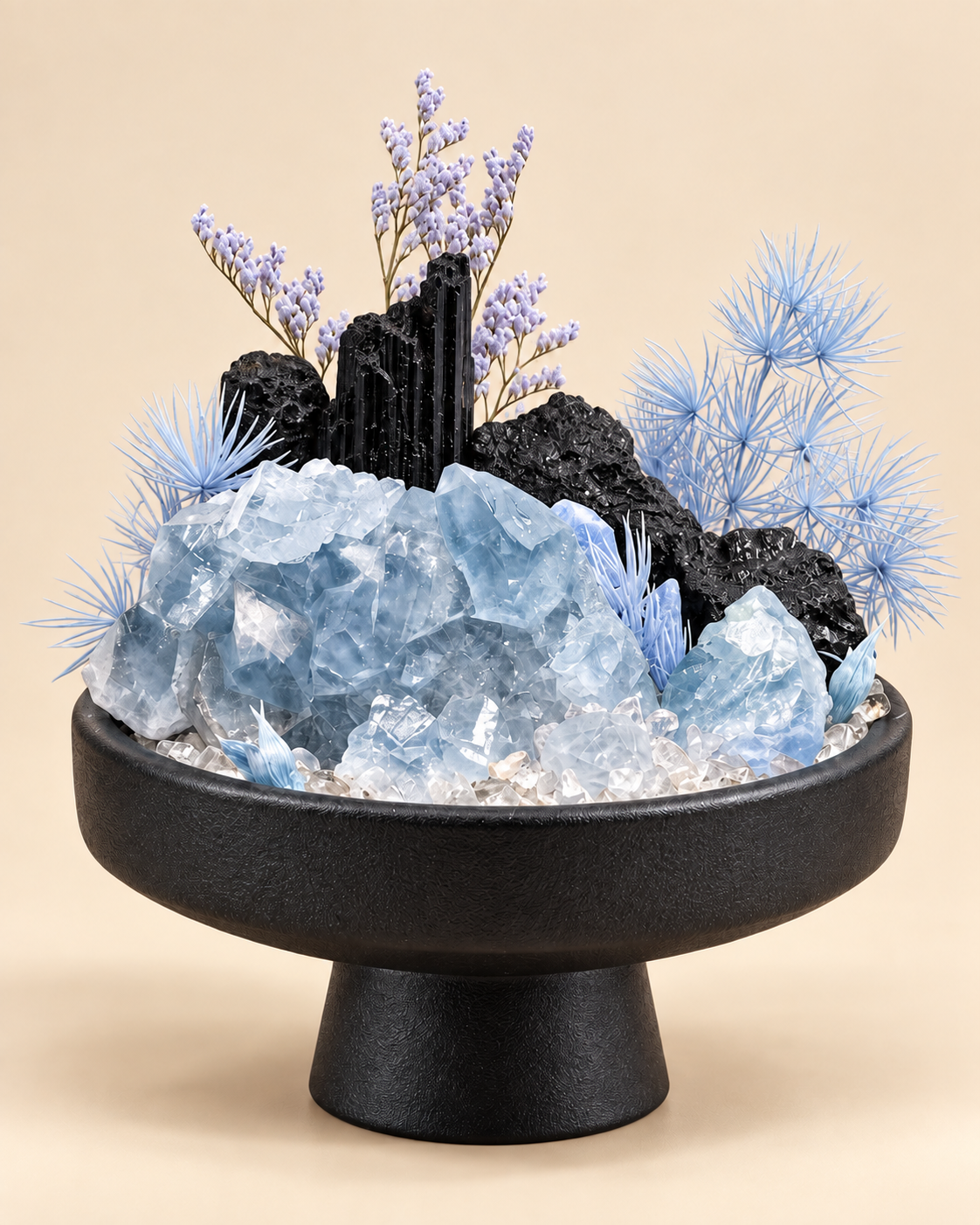 Arctic Shadow — Black Tourmaline Crystal Garden