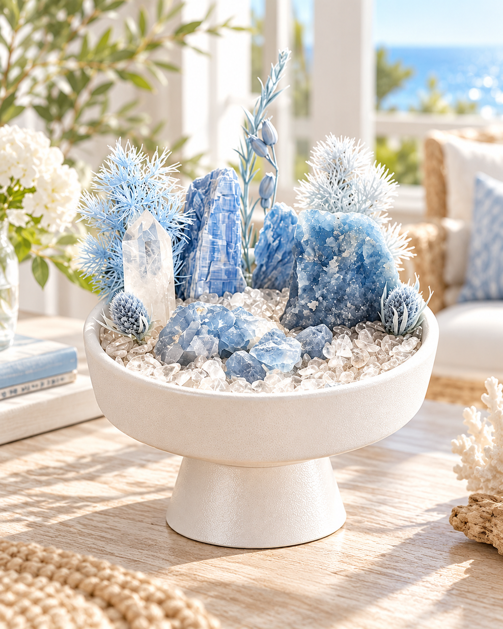 Glacier Garden — Blue Kyanite & Clear Quartz Crystal Garden