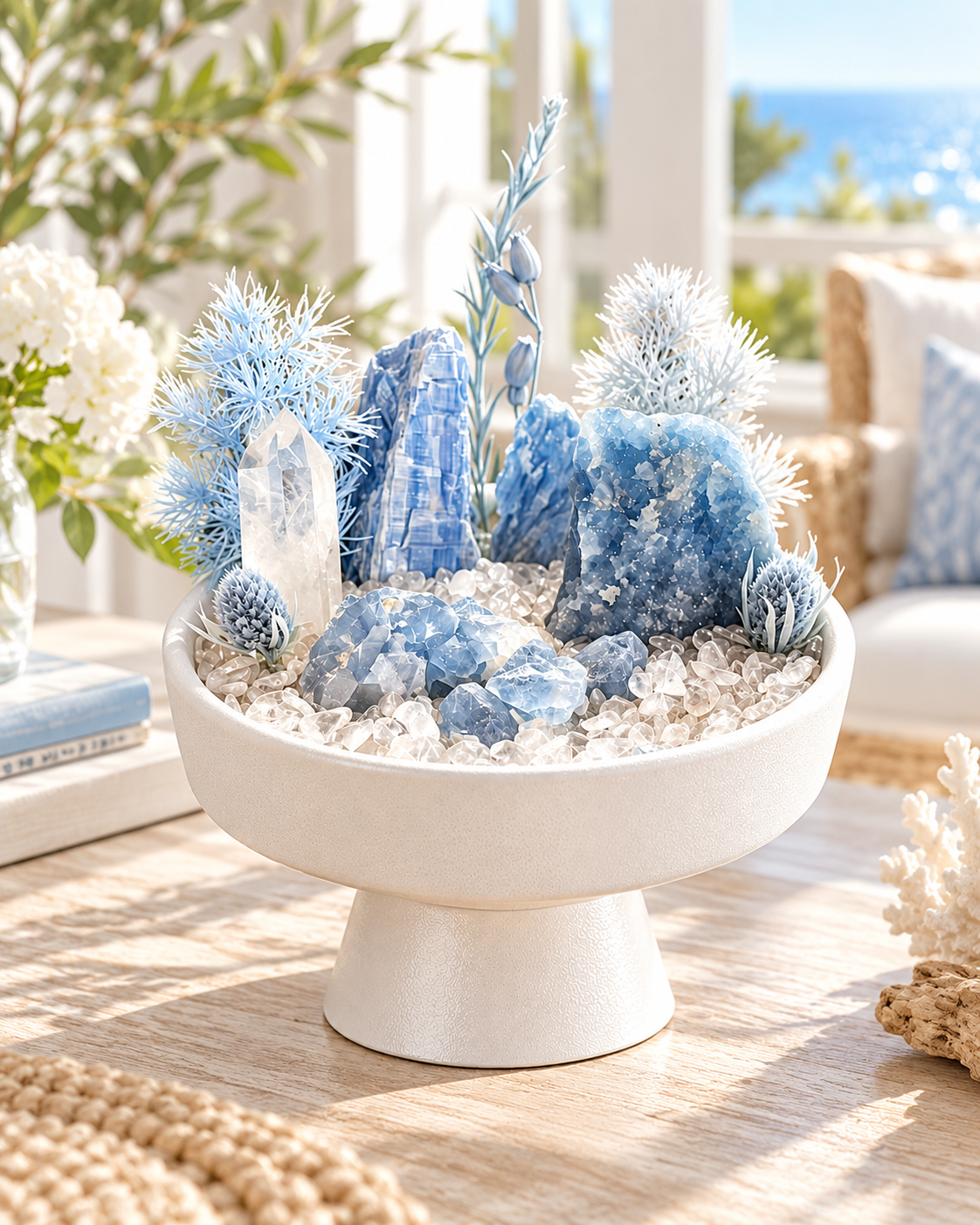 Glacier Garden — Blue Kyanite & Clear Quartz Crystal Garden