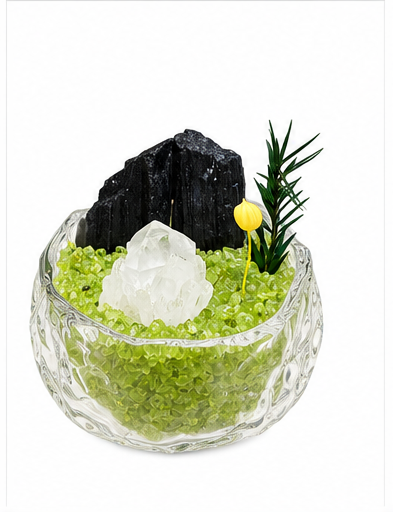 Black Tourmaline Mini Crystal Garden