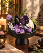 Violet Anchorage — Amethyst & Black Tourmaline Crystal Garden