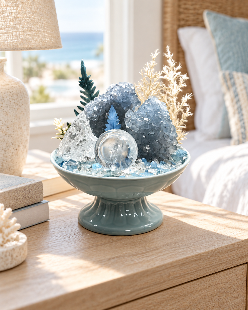 Celestial Ice — Celestite & Clear Quartz Crystal Garden
