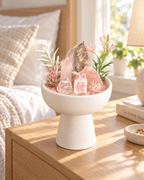 Blush Stone — Rose Quartz & Smoky Quartz Crystal Garden