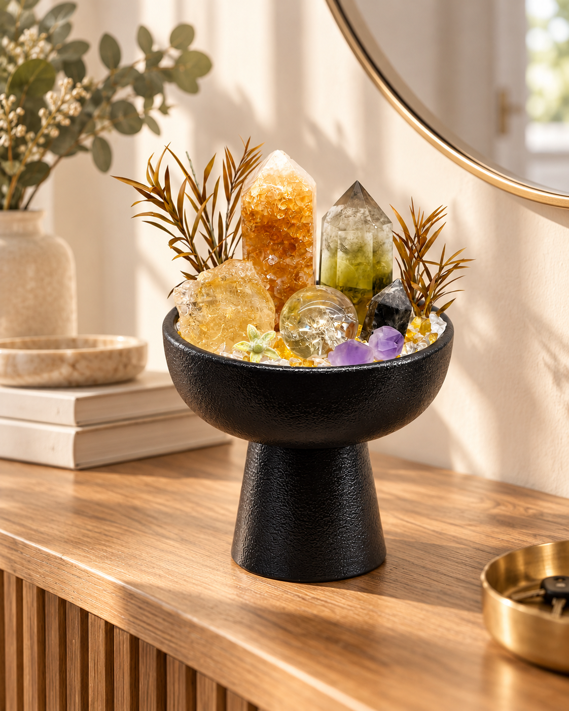 Golden Ground — Citrine & Smoky Quartz Crystal Garden