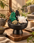 Verdant Forge — Black Tourmaline & Clear Quartz Crystal Garden