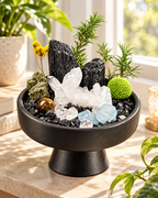 Bright Resolve — Black Tourmaline & Clear Quartz Crystal Garden