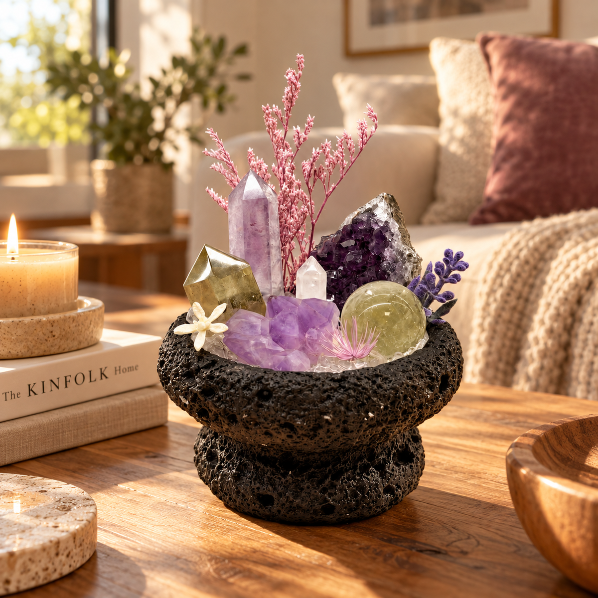 Violet Alchemy — Amethyst & Pyrite Crystal Garden
