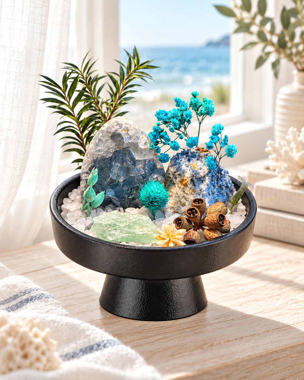 Blue Haven — Fluorite & Quartz Crystal Garden