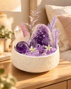 Lavender Hearth — Amethyst & Clear Quartz Crystal Garden