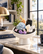 Arctic Contrast — Black Tourmaline & Clear Quartz Crystal Garden