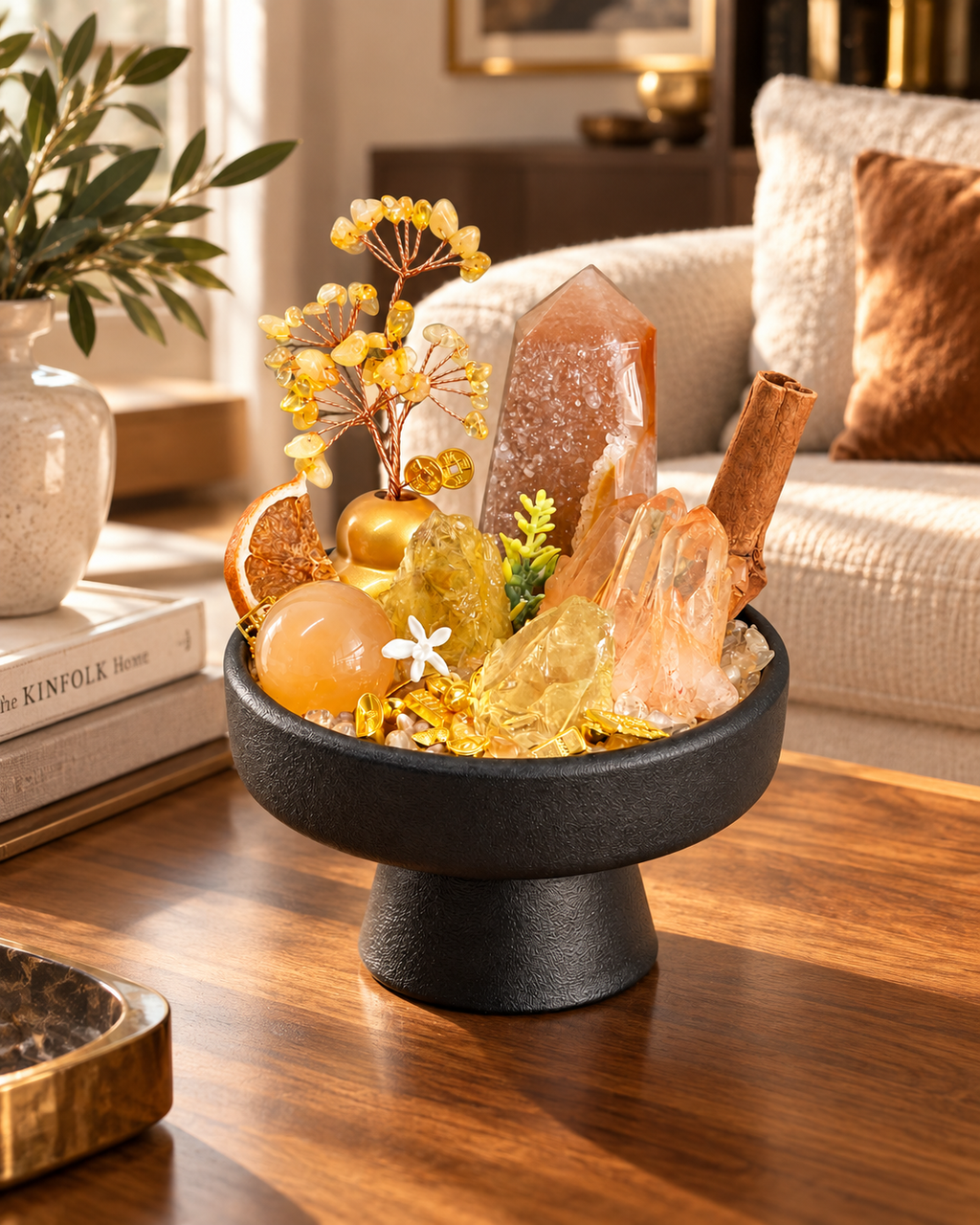 Ember Column — Hematoid Quartz & Carnelian Crystal Garden