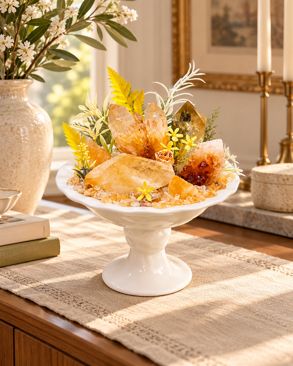 Amber Harvest — Citrine & Carnelian Crystal Garden
