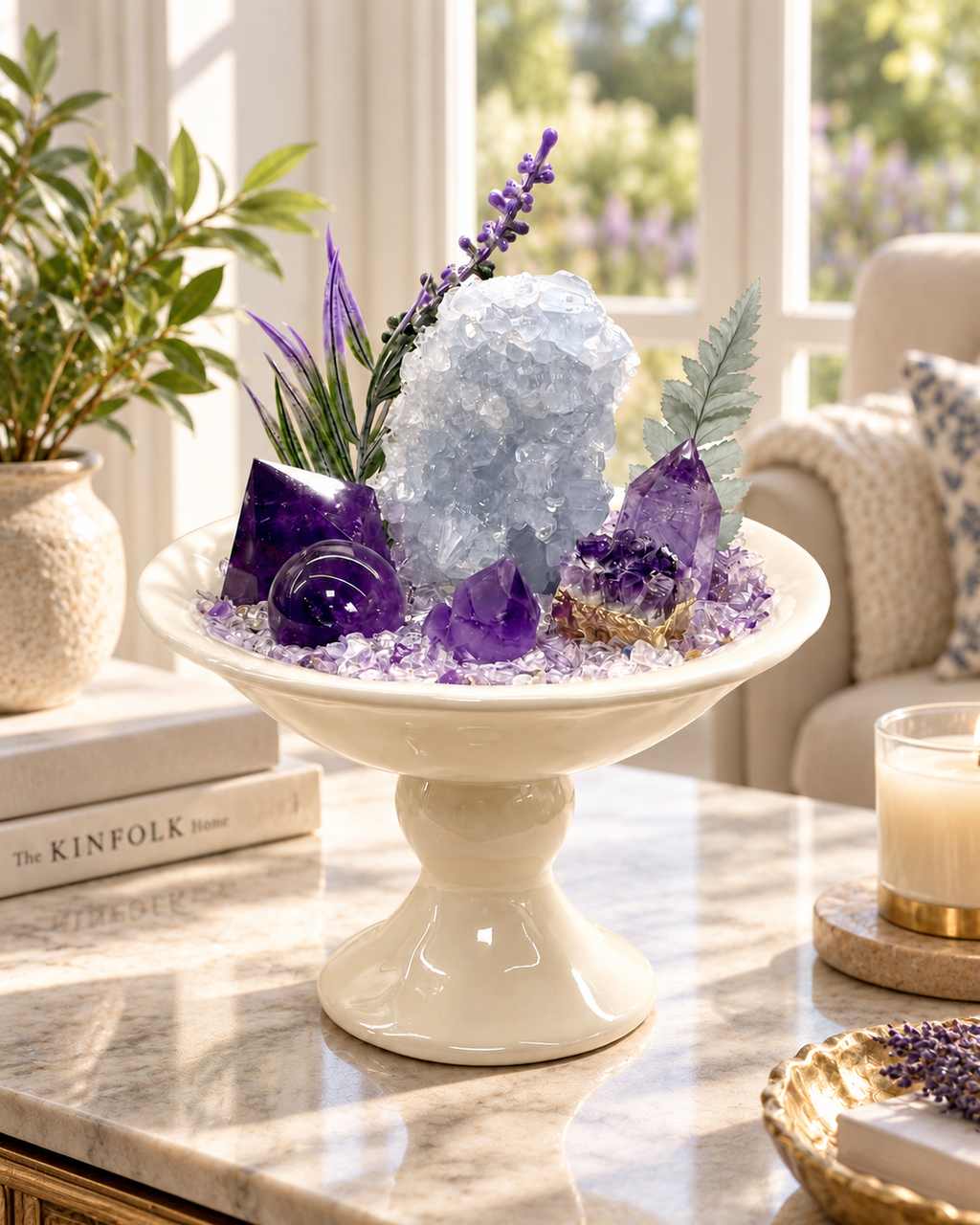 Violet Cloud — Amethyst & Clear Quartz Crystal Garden