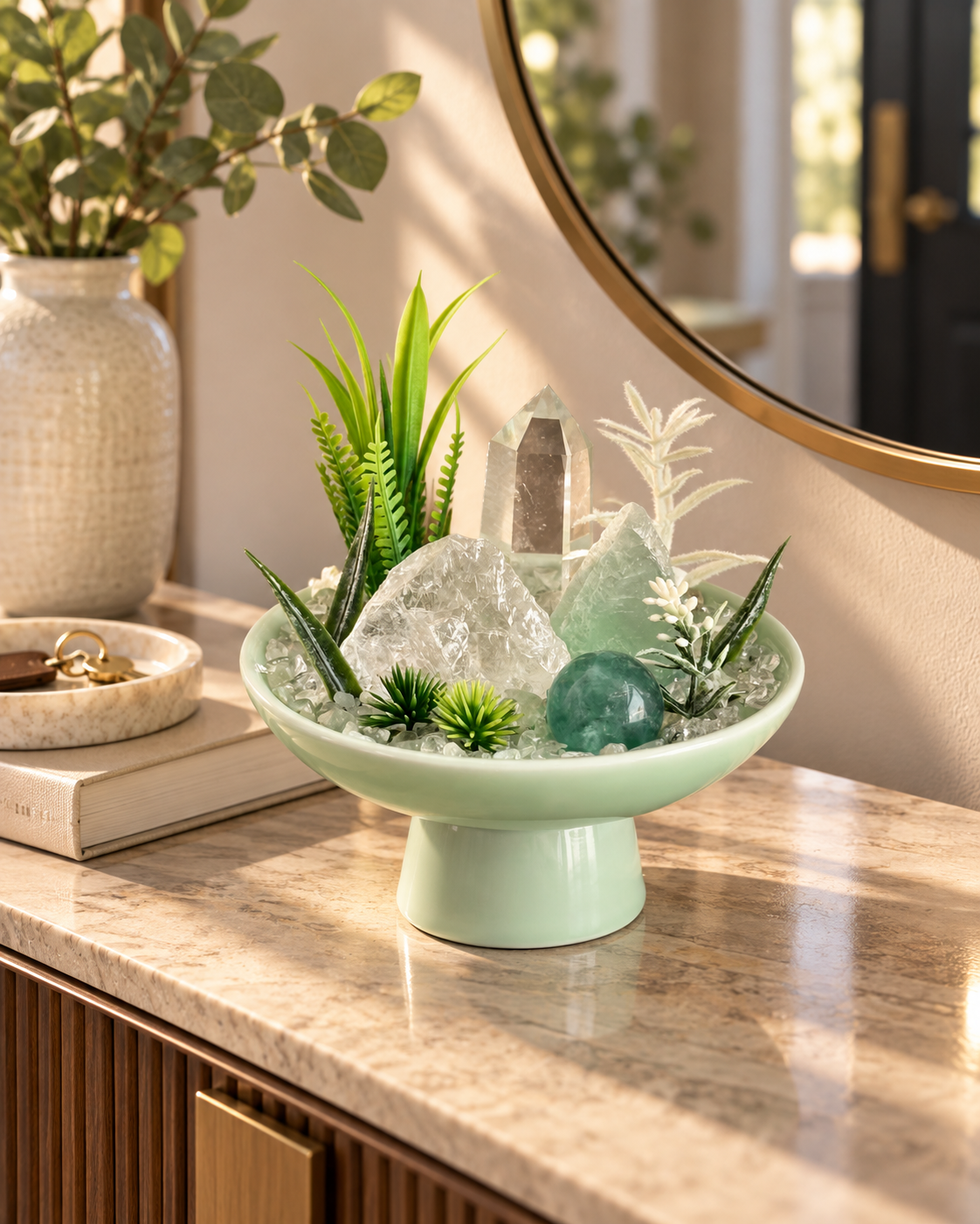 Crystal Garden styled in an entryway